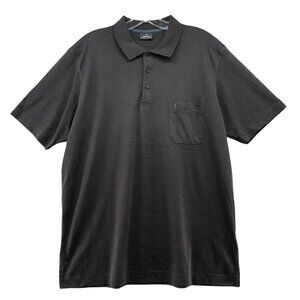 Ragman Black Golf Polo Shirt Mens L Short Sleeve Pocket Performance Soft Knit